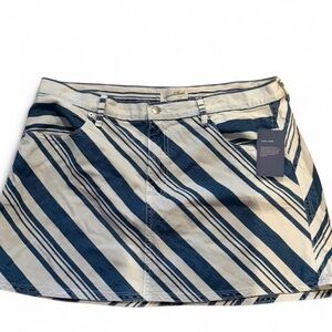 Universal Thread Navy and White Striped Mini Skirt